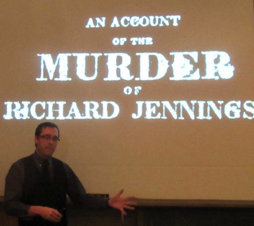 2013-01-13 Michael Worden gave an excellent presentation on the 1818 Sugar Loaf murder of Richard Jennings. IMG_0086.jpg